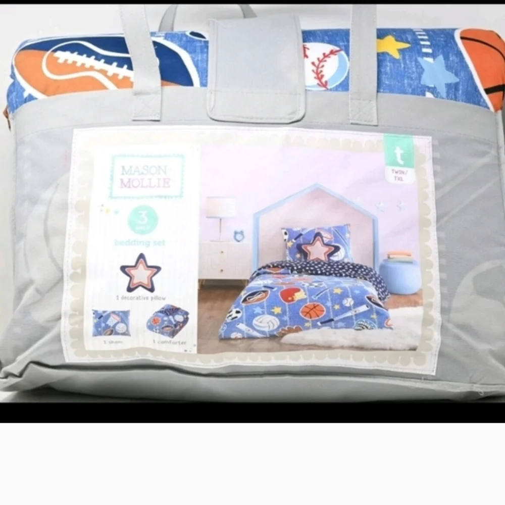 Mason & Mollie Sports 3-piece Bedding Set TWIN/TXL, NWT